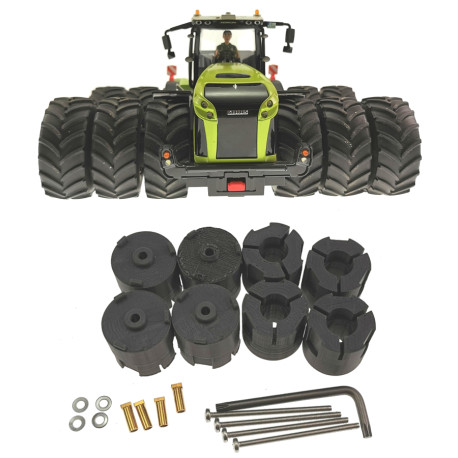 Montagesatz ohne Reifen für Drillingsbereifung an Siku Control 32 Claas Xerion 5000 (6791,6794)