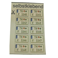 Agrar Nummernschild Aufkleber 1:32 - 10 Stück