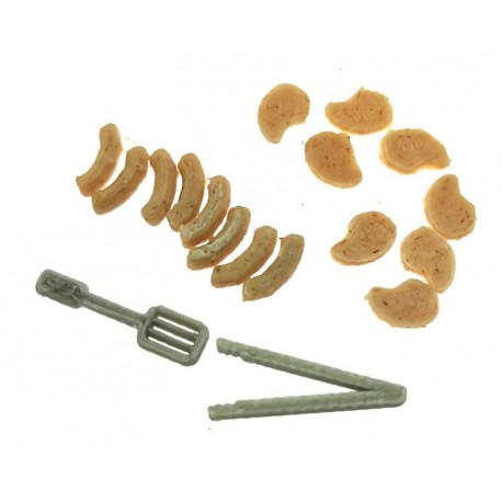 Barbecue Set - Wurst Fleisch Zangen 1:32